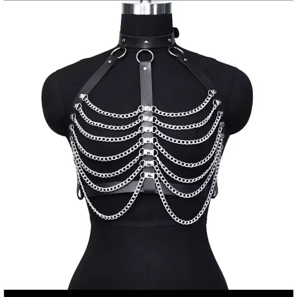 NWOT Body Chain Skeleton Festival Harness Punk